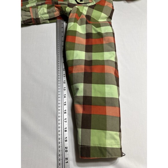 Burton Geo 3/2 Jacket Womens Medium Green Plaid Hood Waterproof Lined Snowboard - Picture 10 of 15